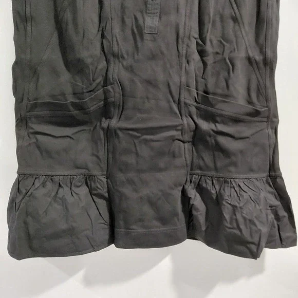 Womens Black Collared Sleeveless Shirt Dress Ruffle Hem Size L - Picture 8 of 13